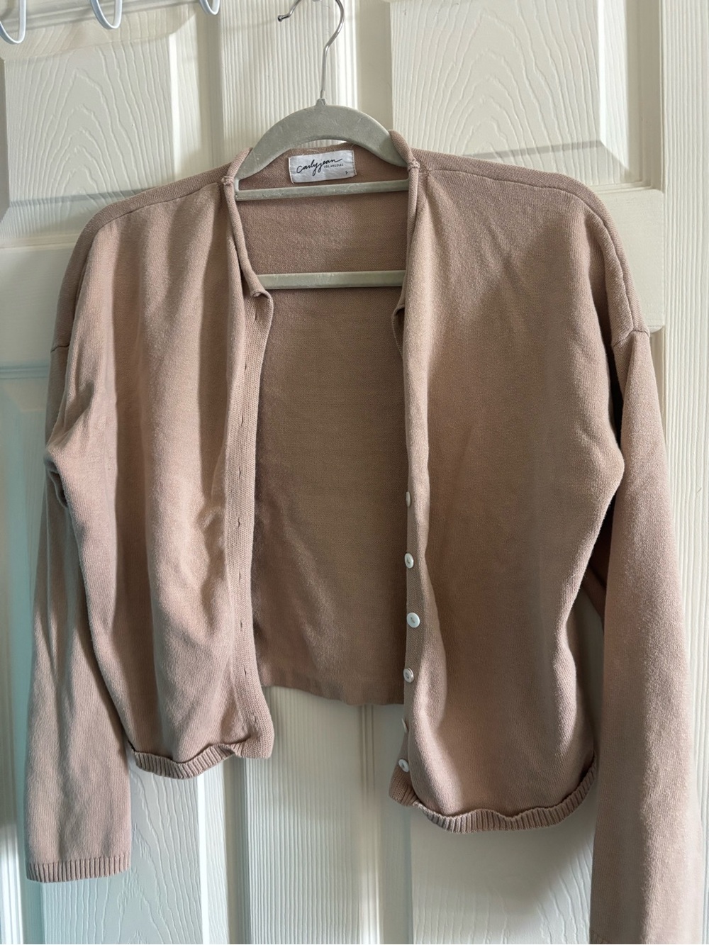 Carly Jean Los Angeles Ellie cardigan 100% cotton in tan